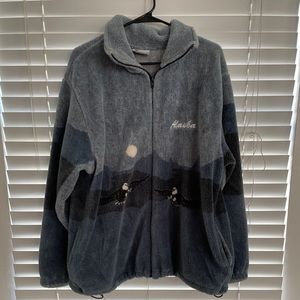 Vintage Ocean East Fleece Eagle Print Coat L